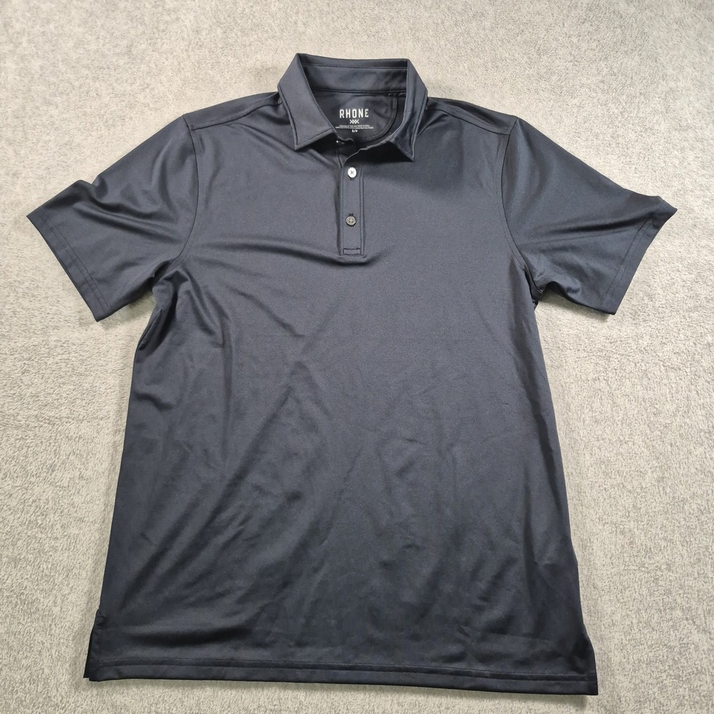 Rhone Polo Shirt Adult Small Blue Short Sleeve Stretch Lightweight Golf Mens